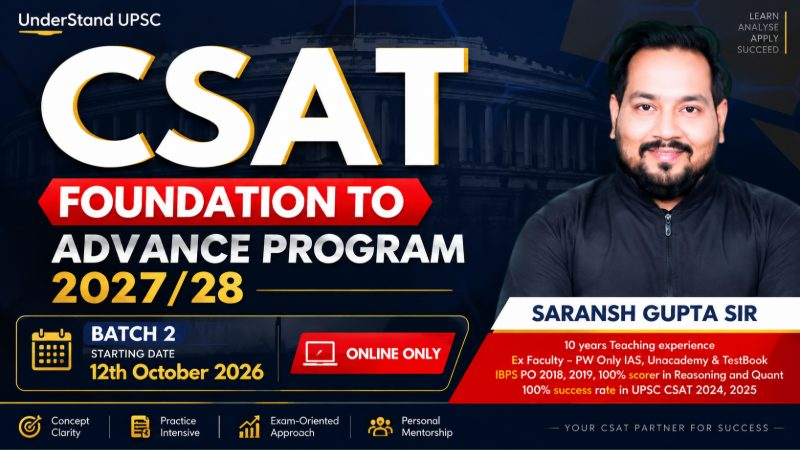 CSAT Foundation to Advance Program 2027/28 Batch 2 | Online